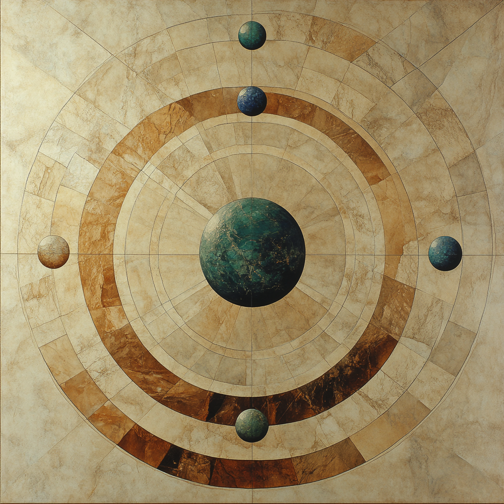 Michelangelo Inspired Solar System Orrery Of Dust Rings Numbered painting kits