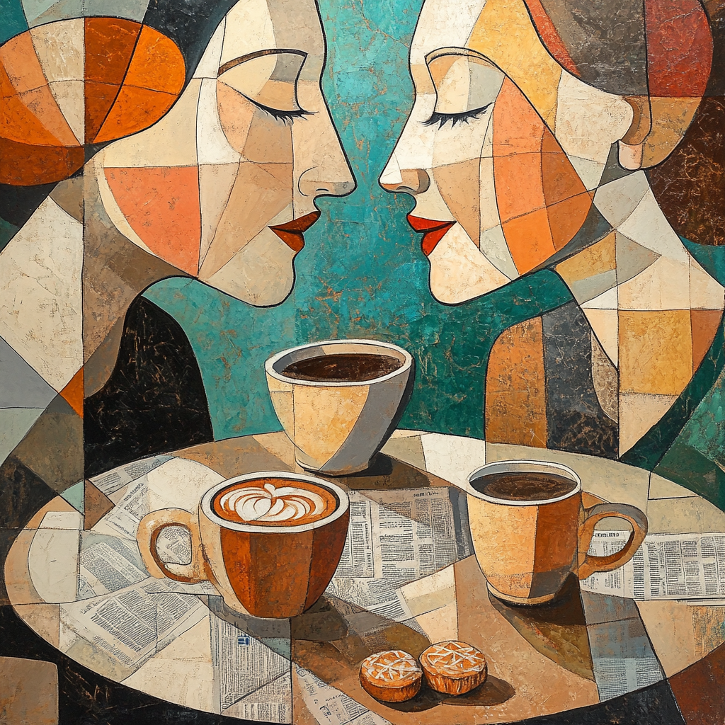 Pablo Picasso Inspired Abstract Cafe Friends painting number kit