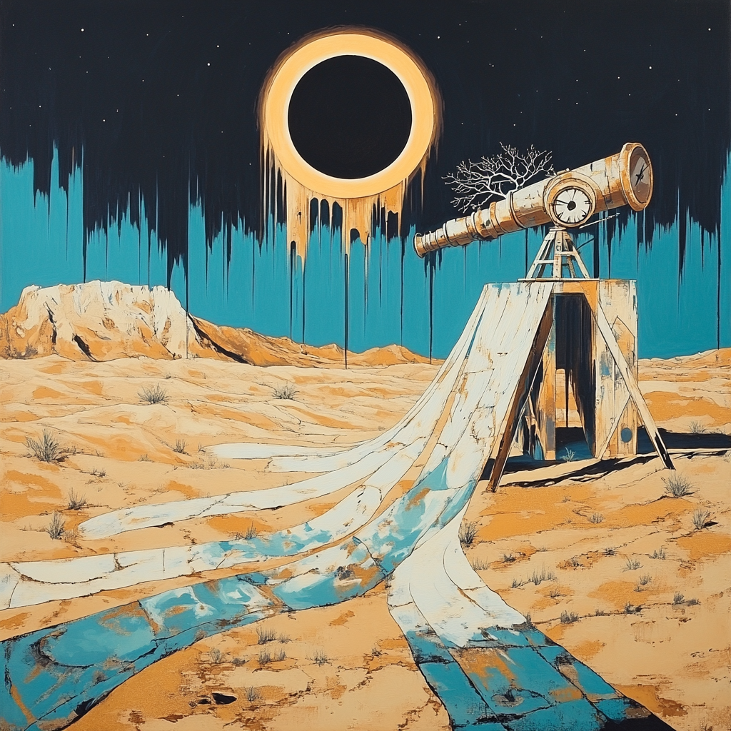 Salvador Dali Inspired Melting Clock Solar Eclipse Numbered painting kits