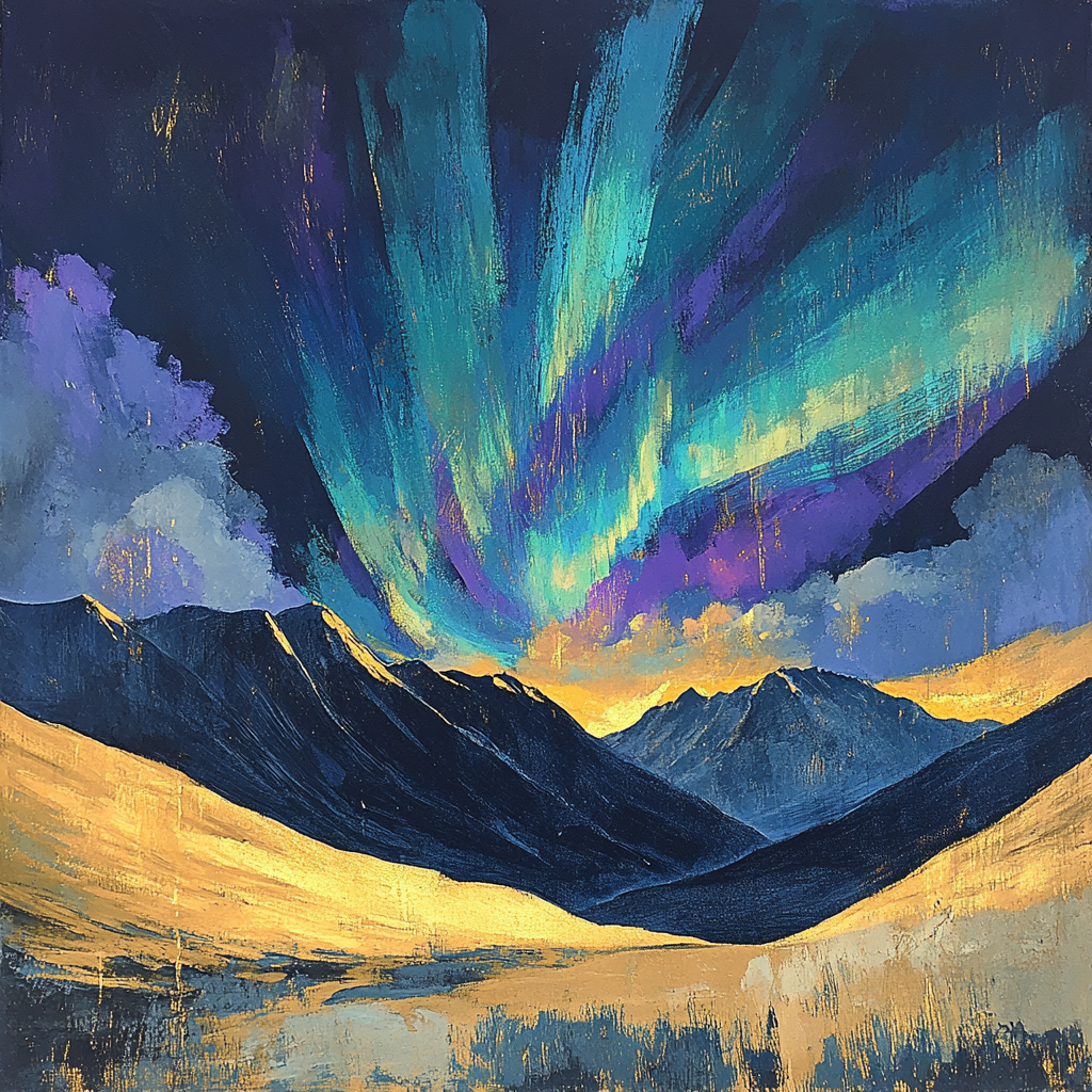 Edgar Degas Inspired Aurora Over Silent Mountains Painting by numbers kit