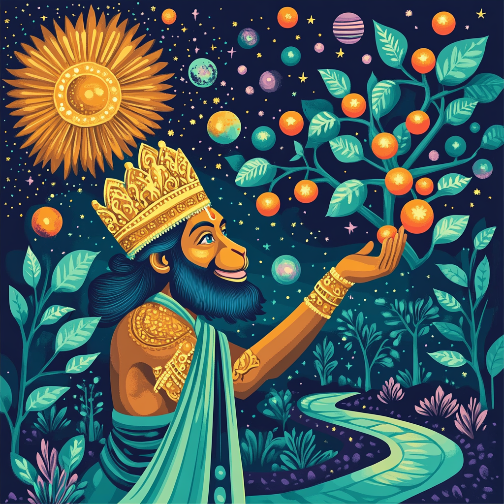 Celestial Orchard Hanuman paint by numbers