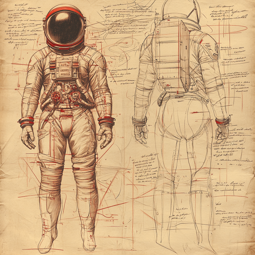 Leonardo Da Vinci Inspired Astronaut Anatomical Study Paint by numbers kits