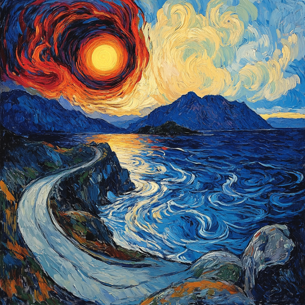 Edvard Munch Inspired Eclipse Over Trembling Fjord Numbered painting kits