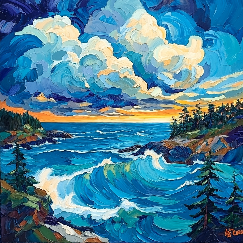 Emily Carr Inspired Stormbreak Over Pacific Inlet Painting by numbers kit
