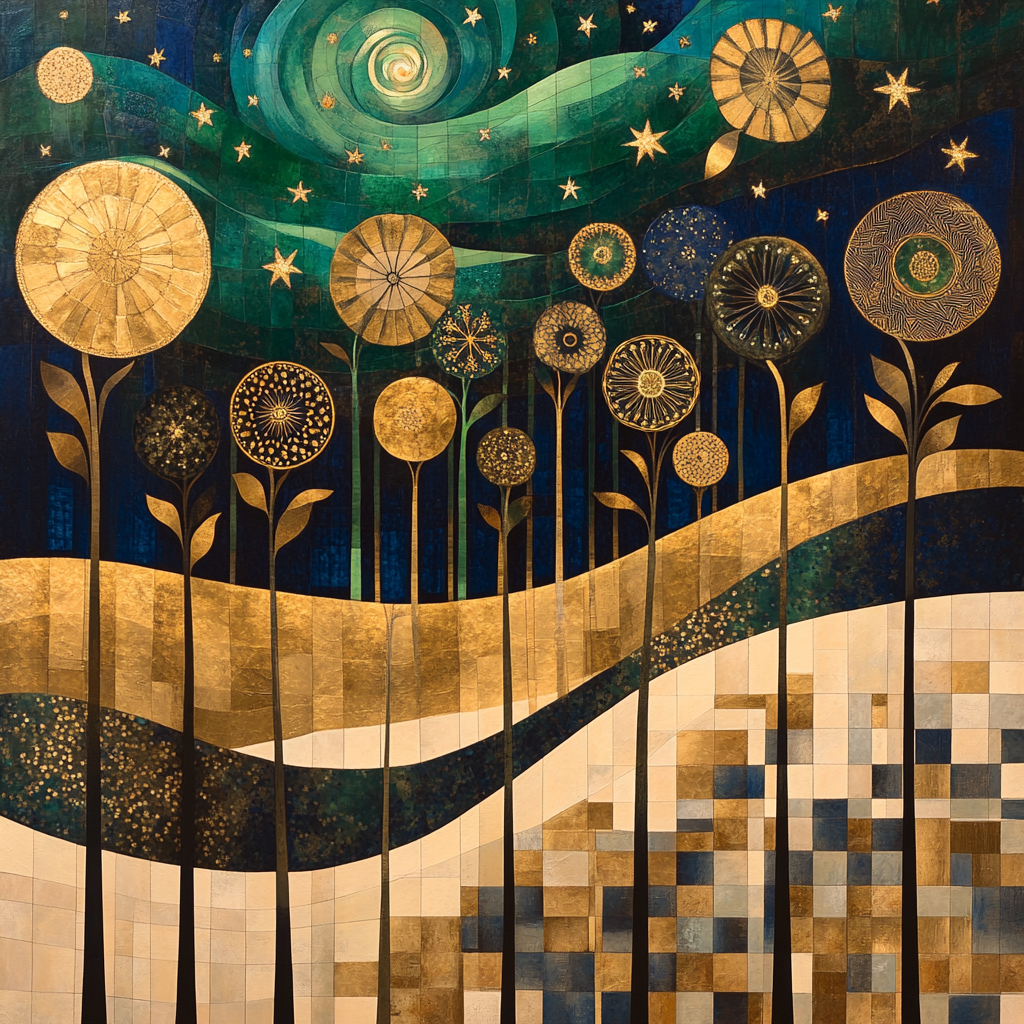 Gustav Klimt Inspired Aurora Canopy Tapestry painting number kit