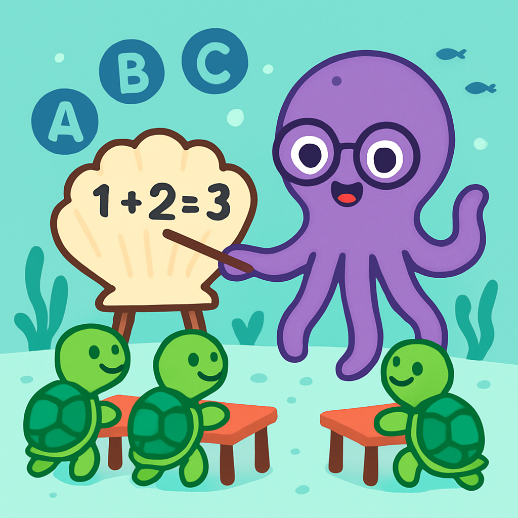 Coral Classroom With Professor Octopus painting number kit