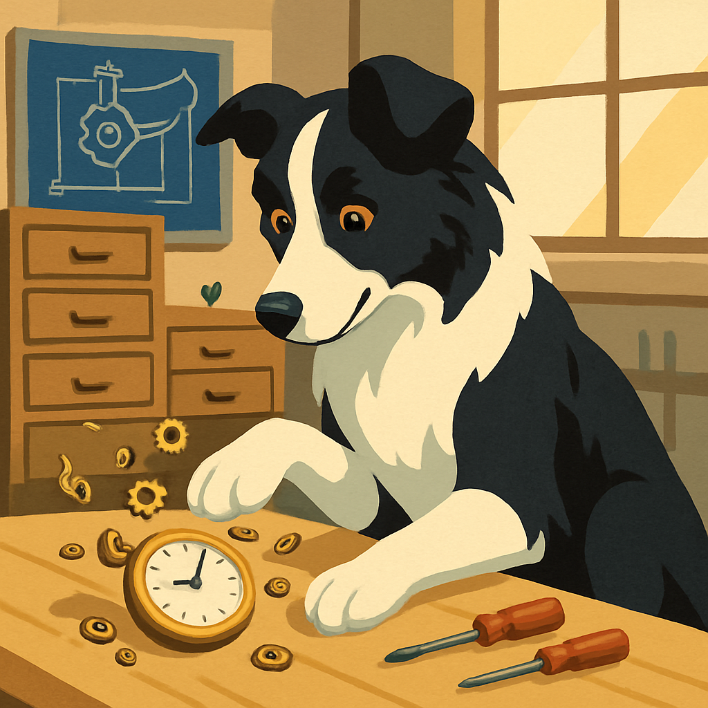 Clockwork Workshop With Dog Companion paint by numbers