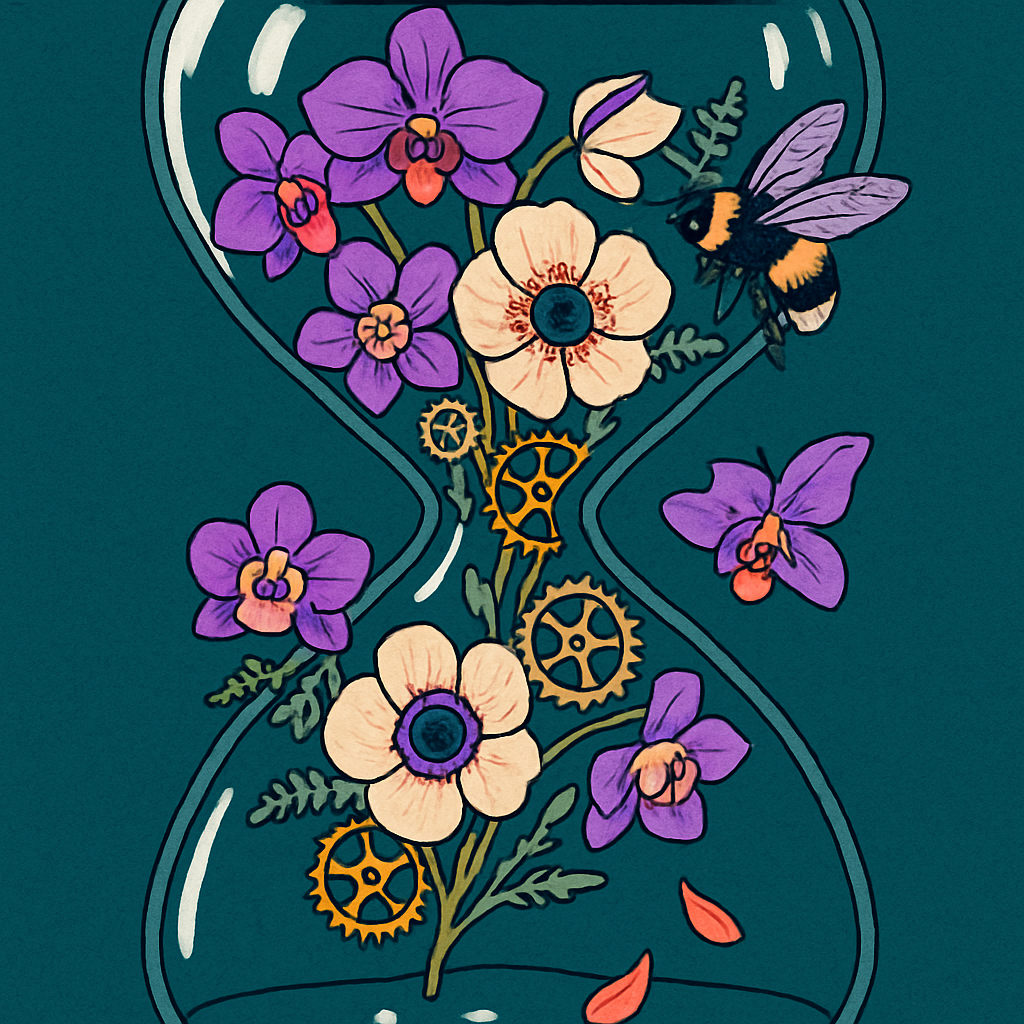 Clockwork Terrarium With Floral Bloom paint by number