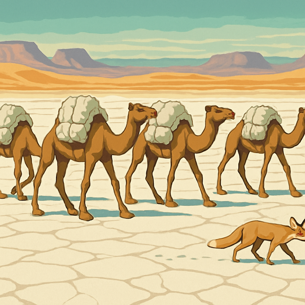 Salt Flat Caravan In Desert Light paint by number