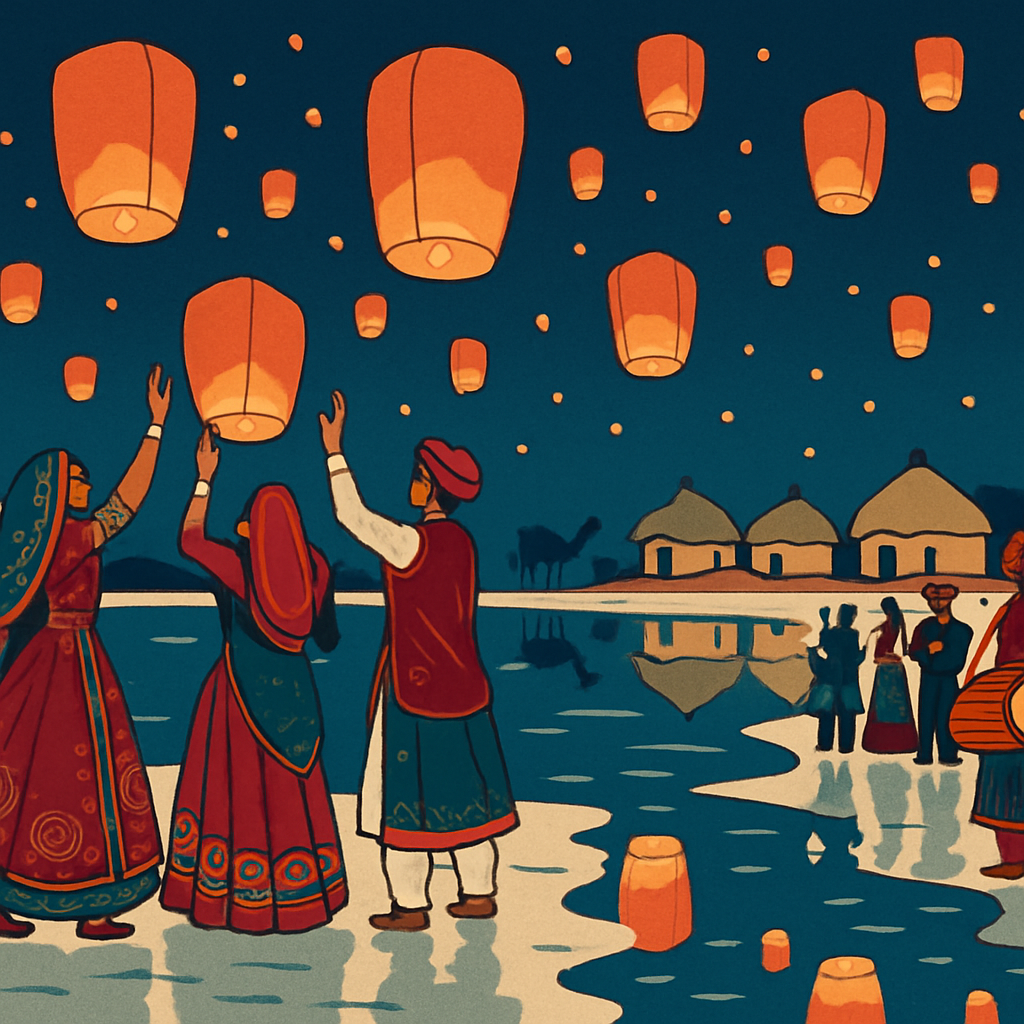 India Sky Lanterns Over The Rann DIY paint by numbers