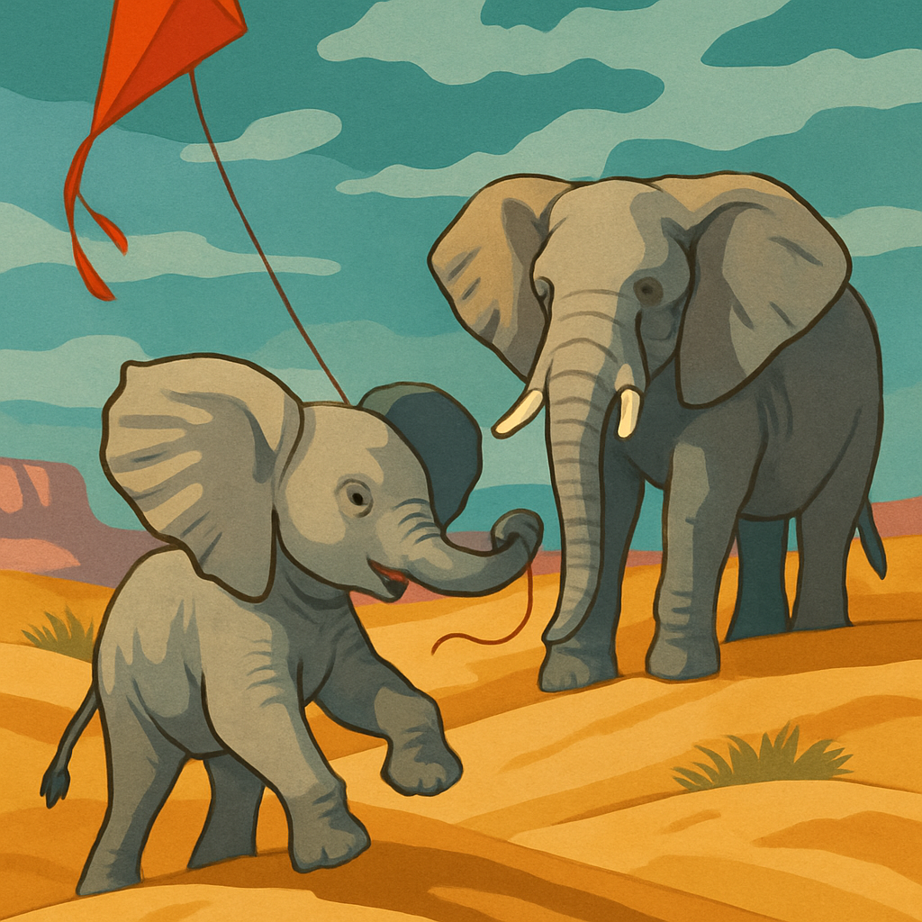 Kite Festival Elephant In The Dune Wind Paint by numbers art