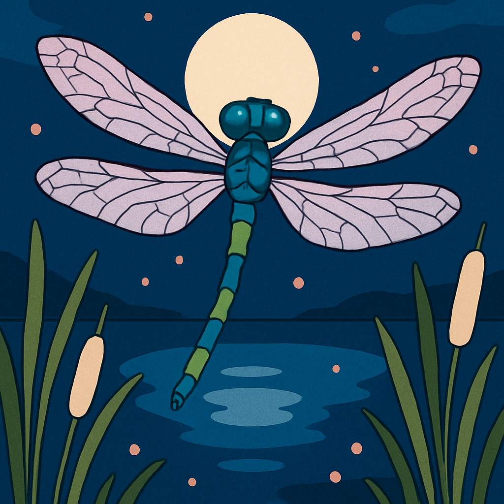 Dragonfly Lantern Over Moonlit Marsh Painting by numbers kit