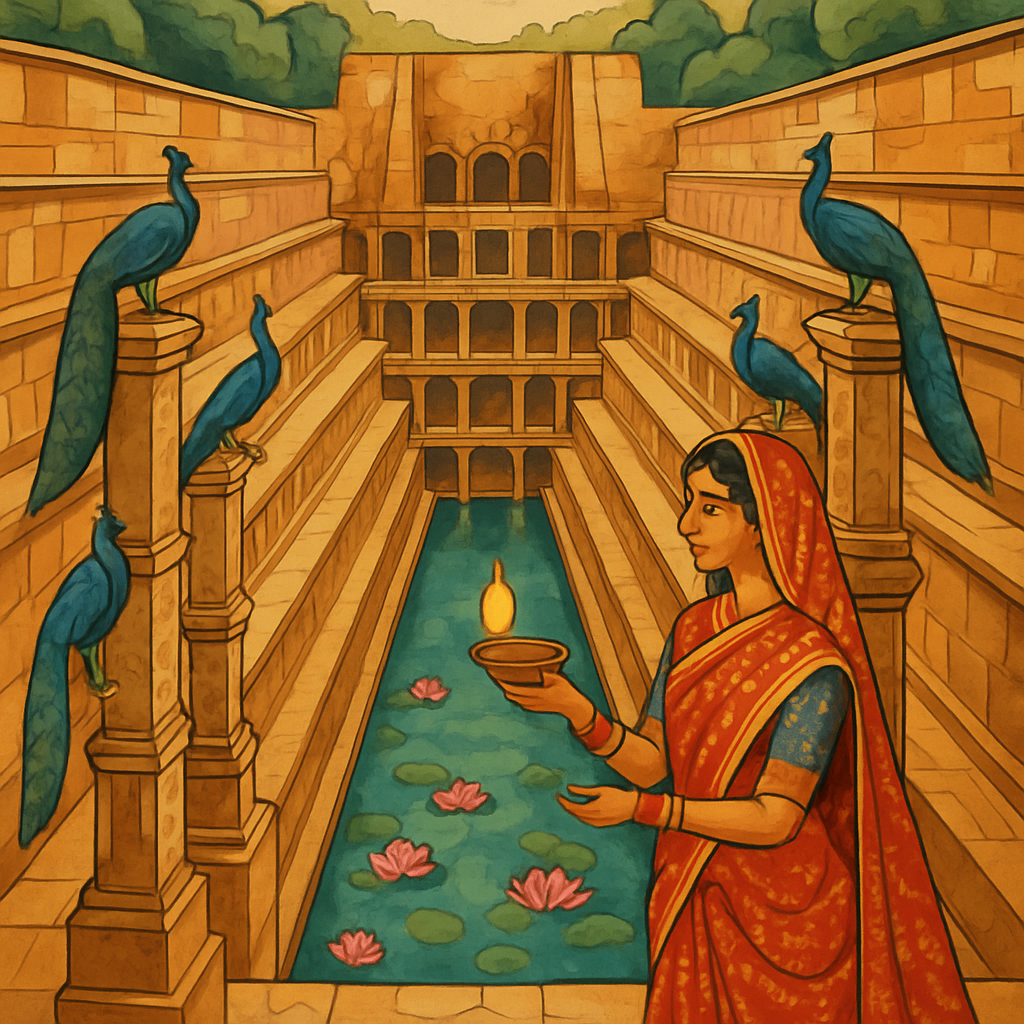 Stepwell Geometry In India Monsoon Light DIY paint by numbers