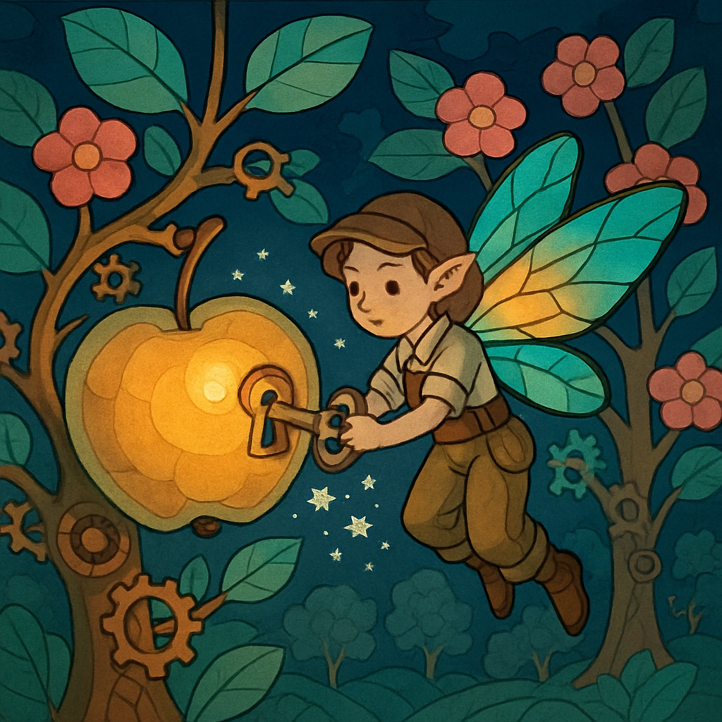 Clockwork Orchard Fairy Number painting