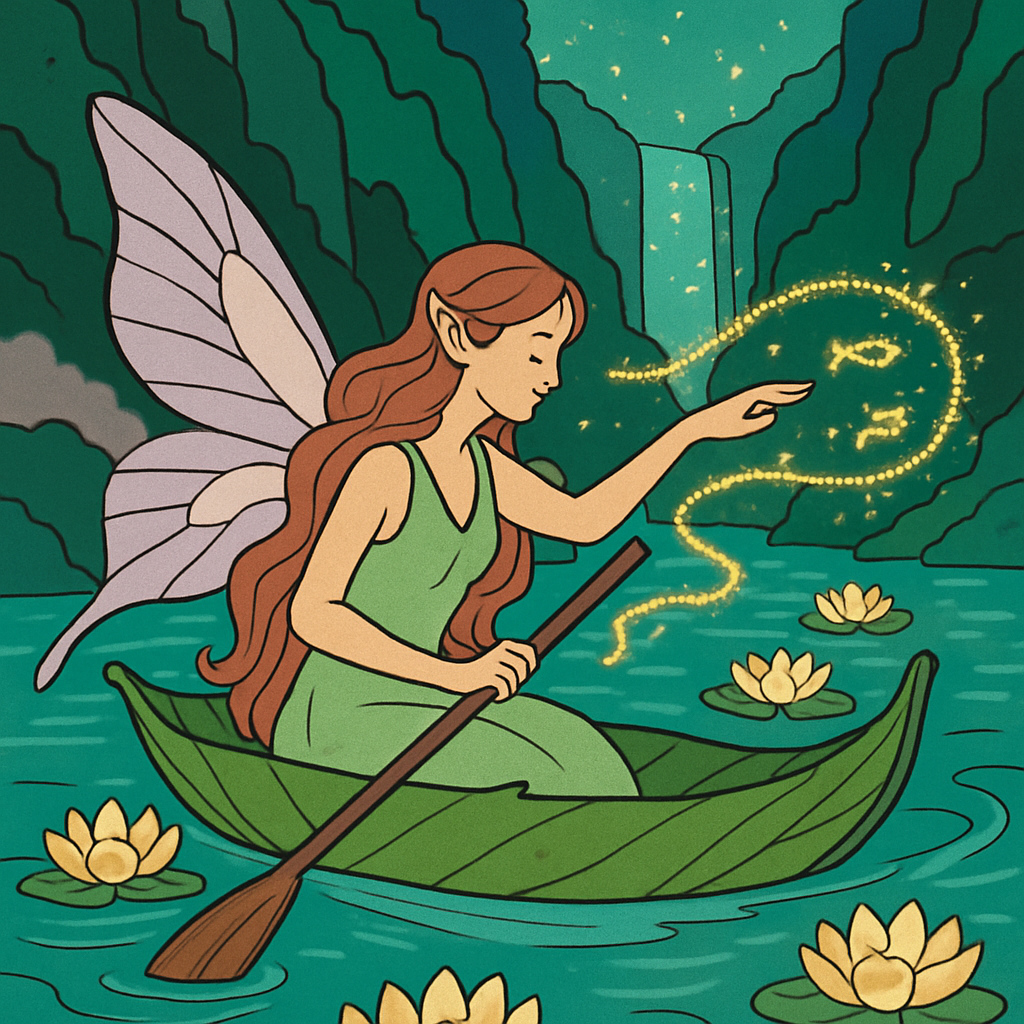 Lantern River With Fairy Guide paint by color