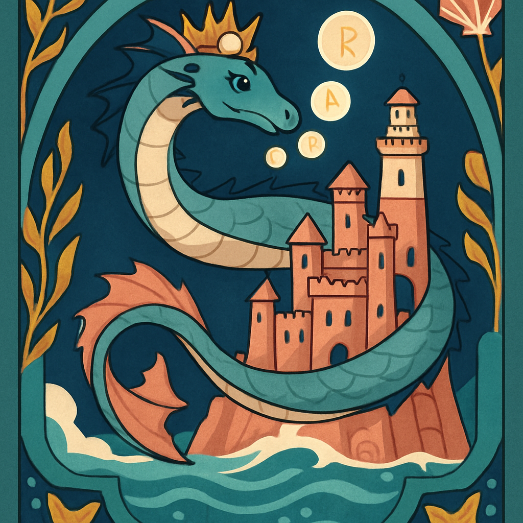 Fantasy-Crowned Tide Dragon And The Coral Citadel painting number kit