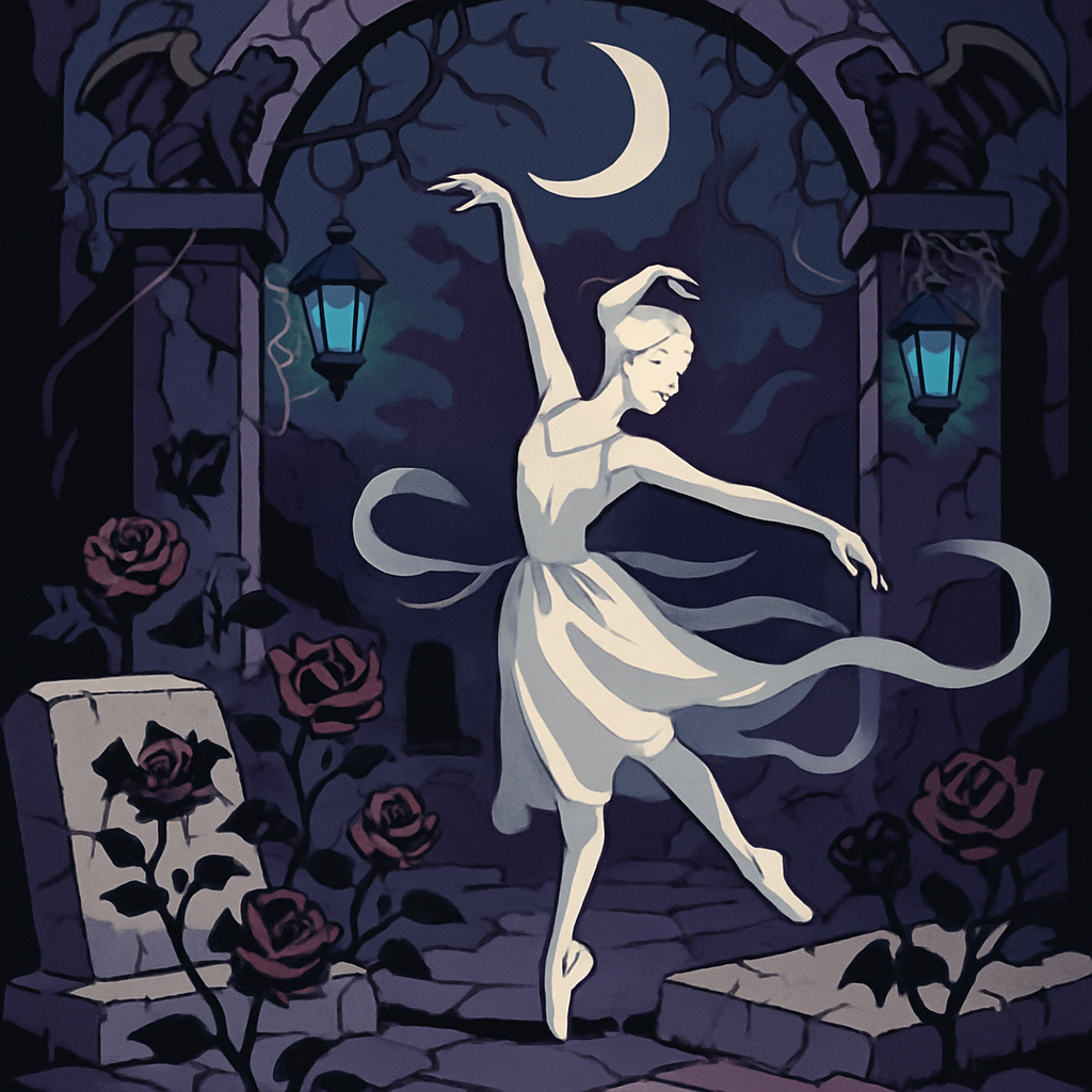 Moonlit Courtyard In Gothic Bloom Number painting