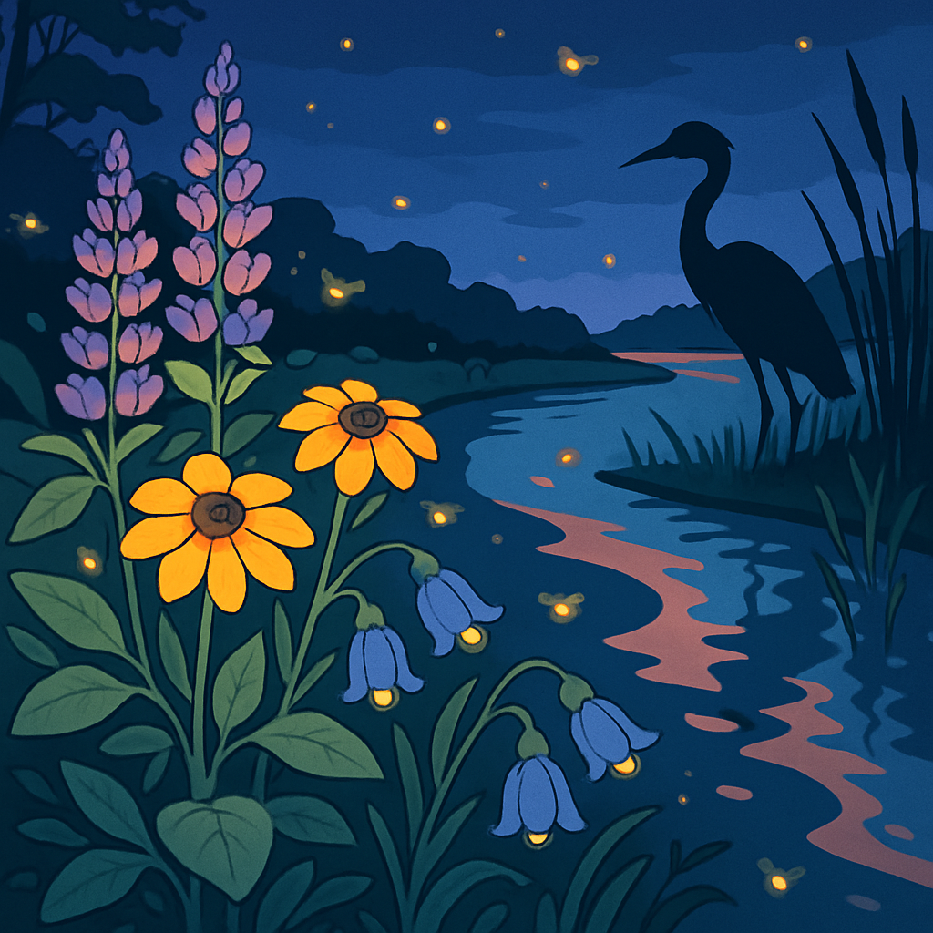 Riverside Wildflowers In Floral Light painting number kit