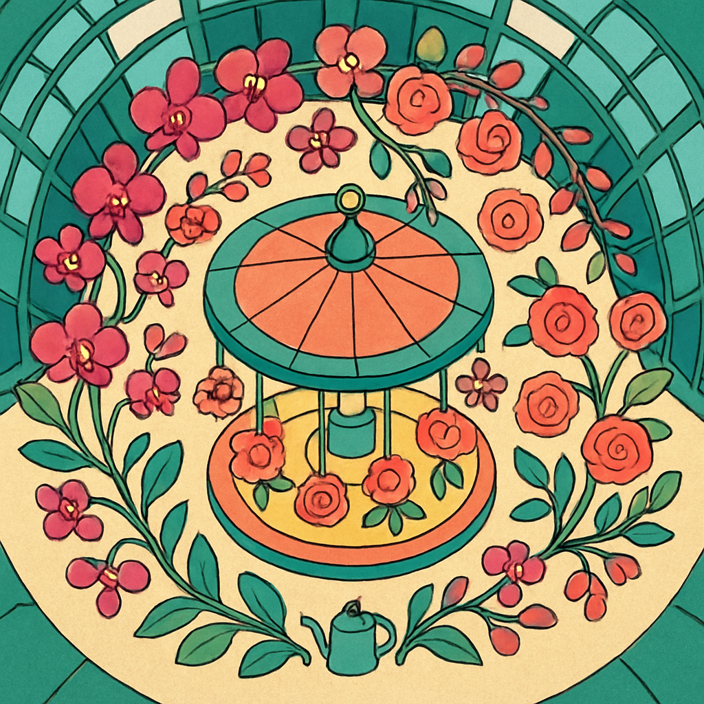 Glasshouse Carousel Of Flowers Painting by numbers kit