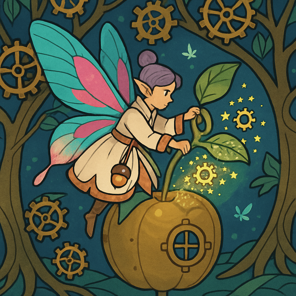 Clockwork Orchard Fairy Paint by numbers art
