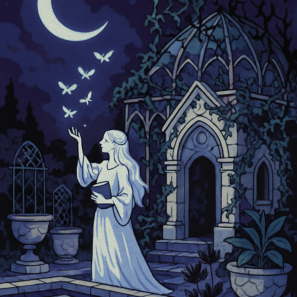 Moonlit Conservatory In Gothic Style painting number kit
