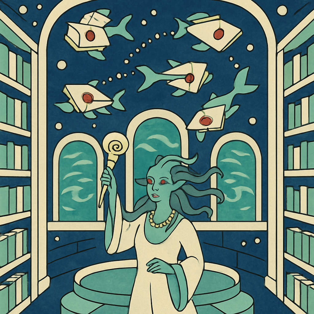 Library Of Whispering Tides In Fantasy Paint by numbers art