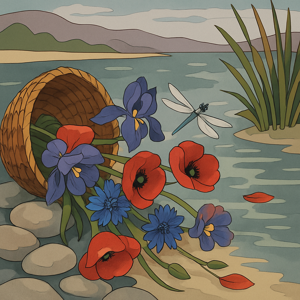 Riverbank Still Life In Floral DIY paint by numbers