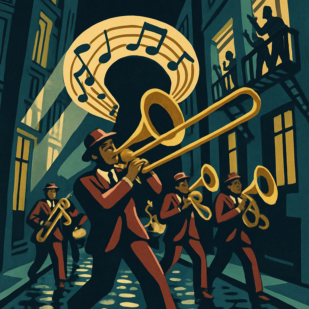 Clockwork Alley Jazz Procession Number painting
