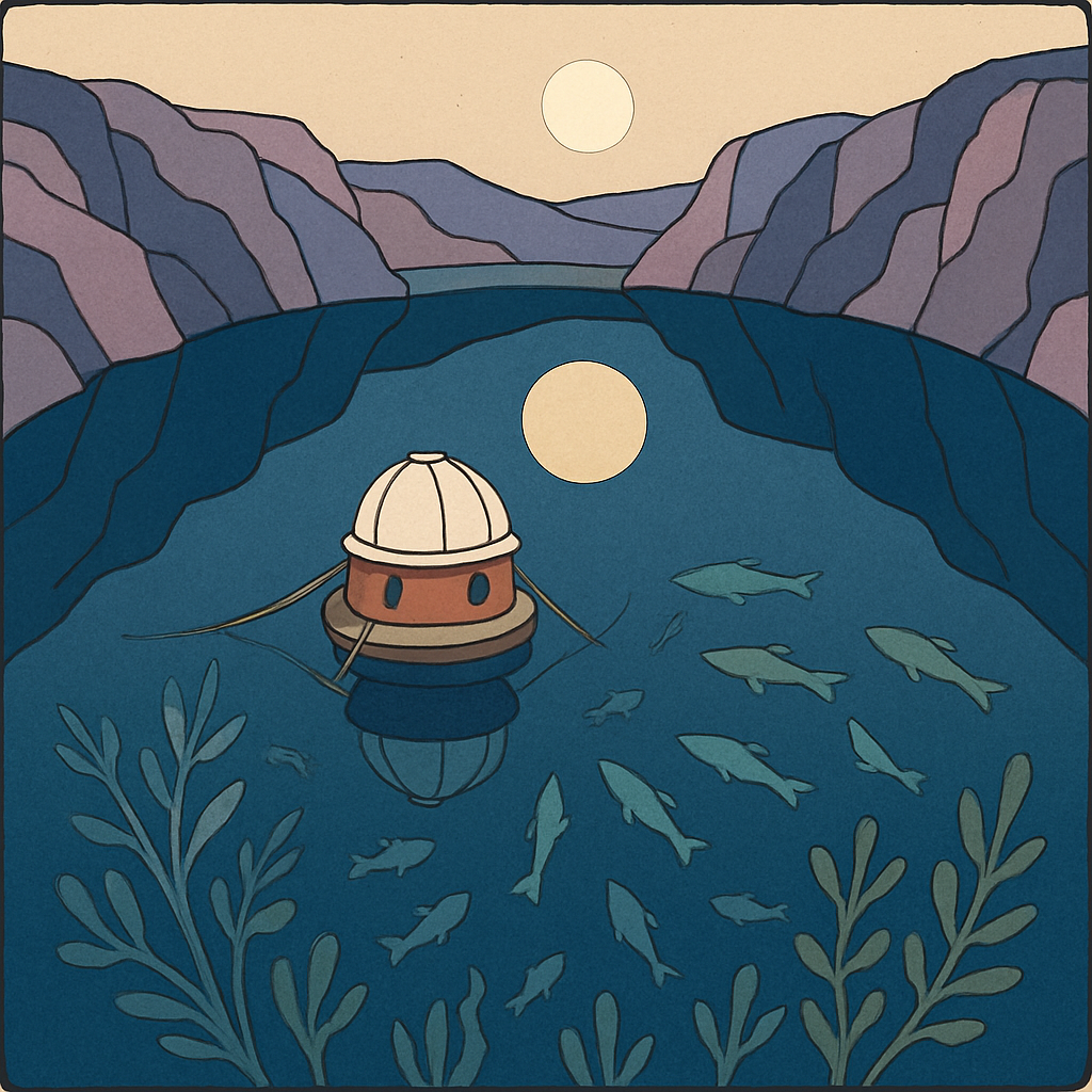 Lake Mirror Basin With Floating Observatory Painting by numbers kit