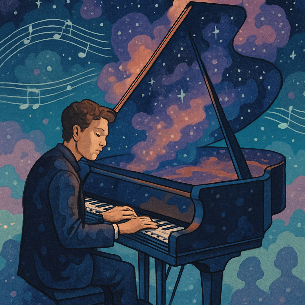 Piano Improvisation In Jazz Nebula DIY paint by numbers