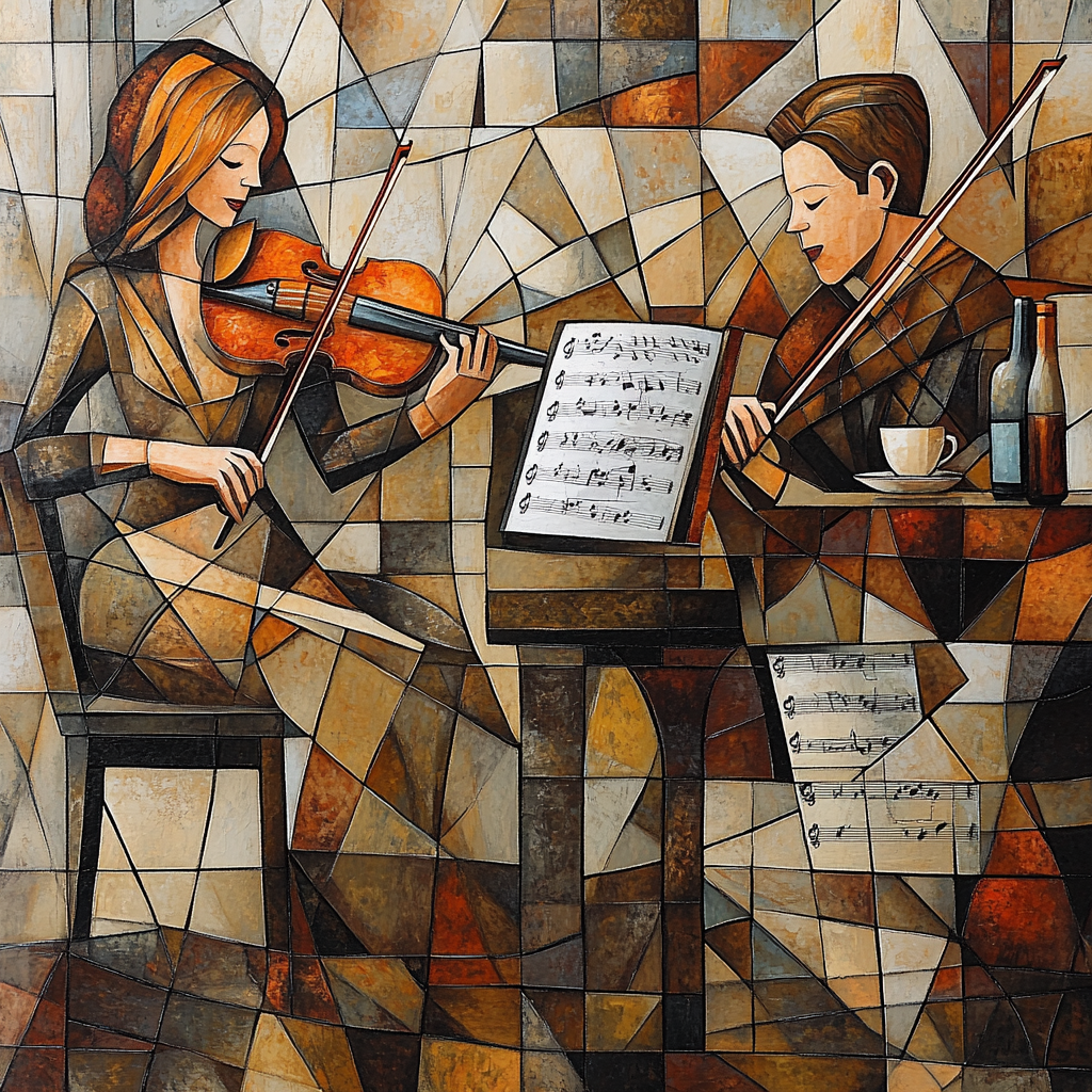 Pablo Picasso Inspired Cubist Cafe Musicians Paint by numbers art