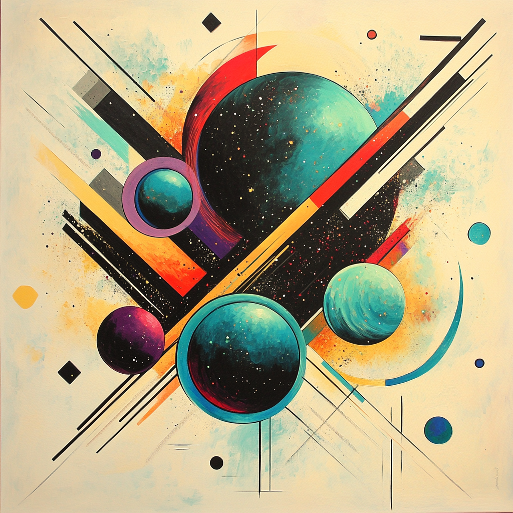 Wassily Kandinsky Inspired Abstract Solar System Symphony paint by number
