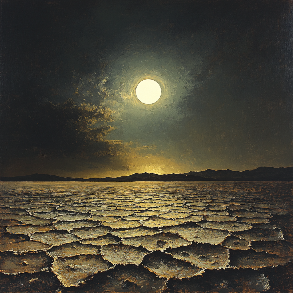 Francisco Goya Inspired Eclipse Over Salt Flats Number painting