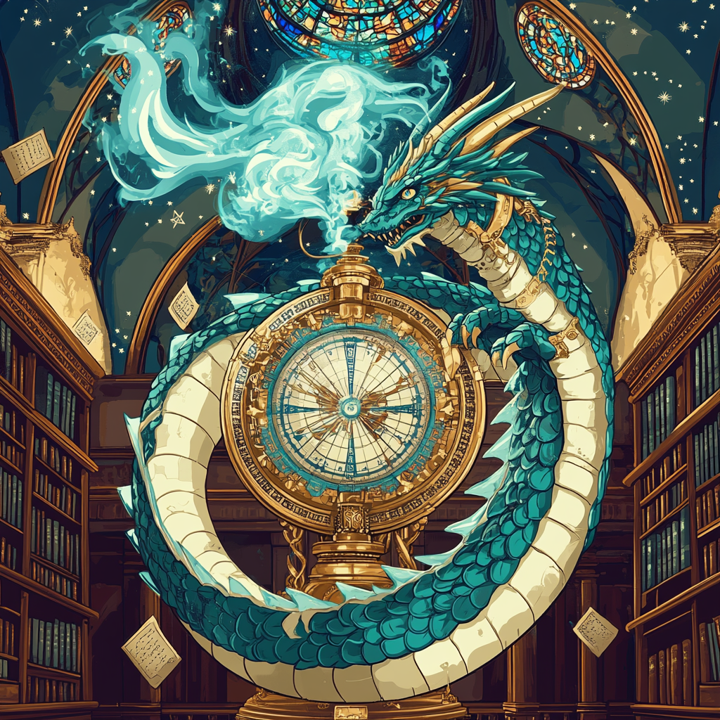 Clockwork Archivist Dragon paint by number