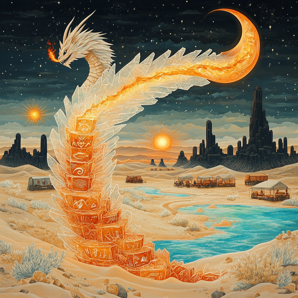 Saltwind Dunes With Dragon Sentinel Paint by numbers art