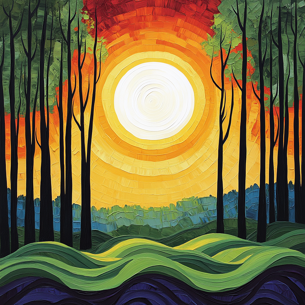 Edvard Munch Inspired Trembling Forest Under A Cyclical Sun Numbered painting kits