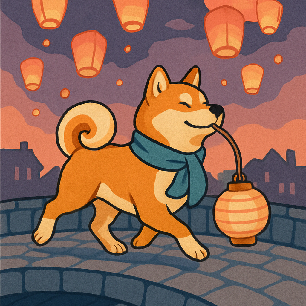 Lantern Festival Dog Parade paint by number