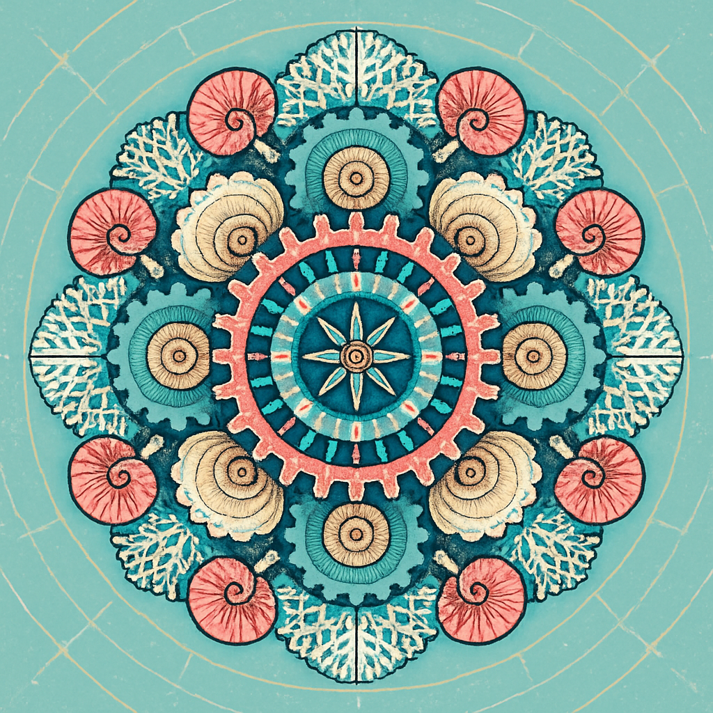 Clockwork Coral Mandala Atlas painting number kit