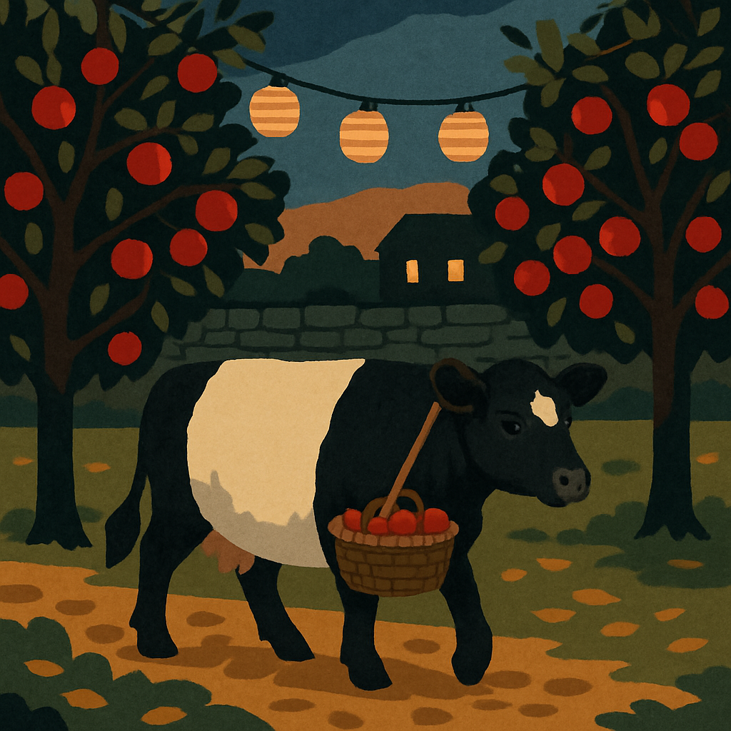 Lanternlit Orchard Cow Parade paint by numbers