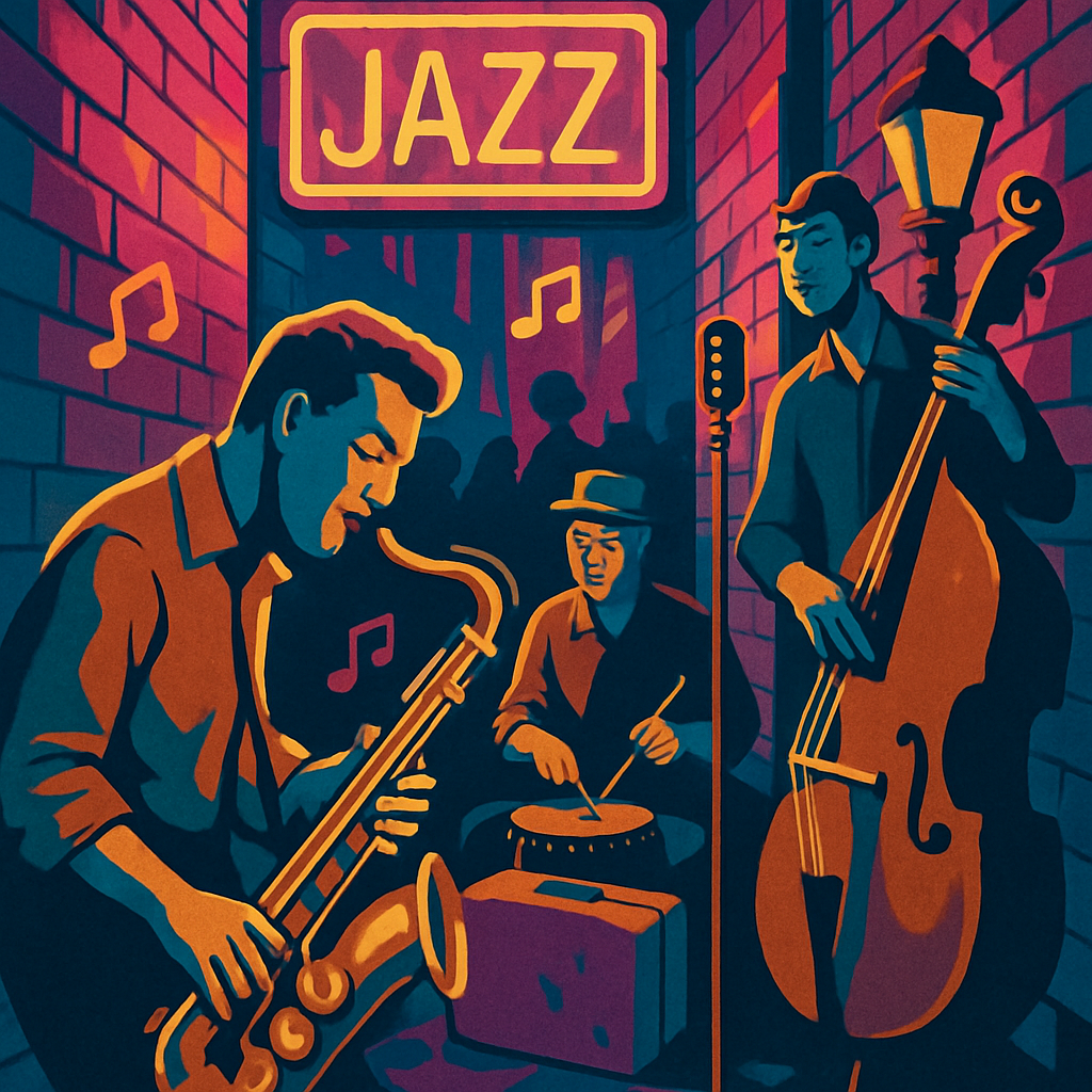 Neon Afterhours Jazz Jam Session Number painting