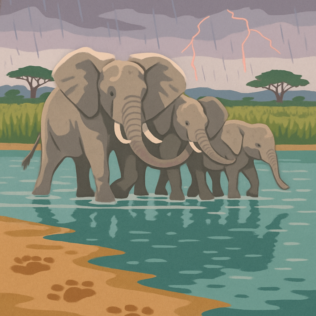 Monsoon Mirror Elephant Parade painting number kit