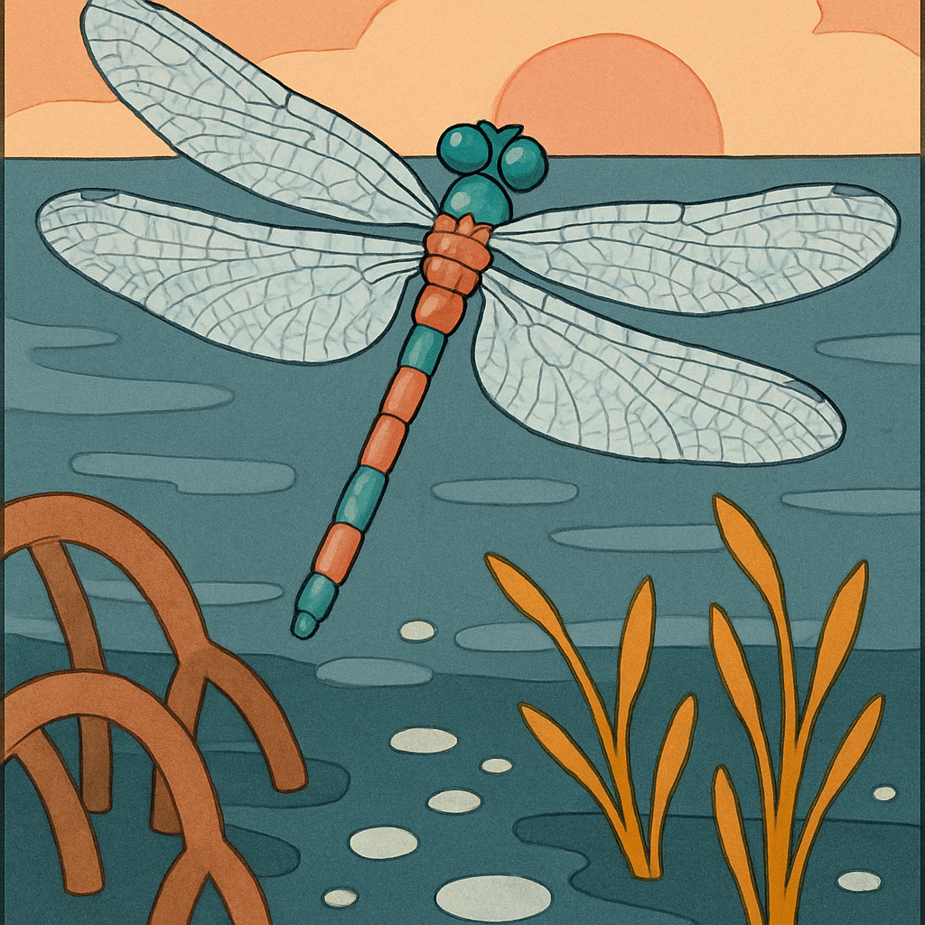 Dragonfly Over The Tidepool Marsh Paint by numbers art