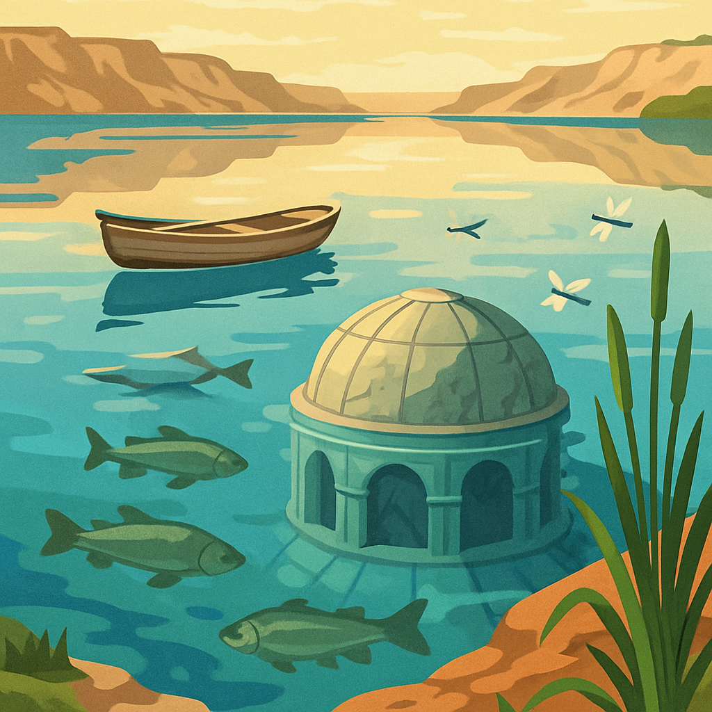 Sunken Observatory Lake Scene Painting by numbers kit
