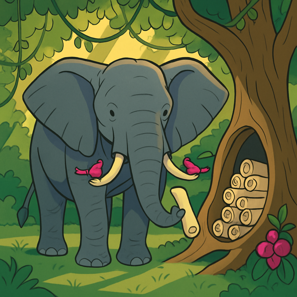 Canopy Library With Elephant Sentinel Painting by numbers kit