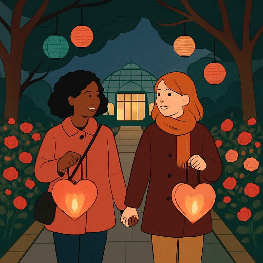 Garden Lantern Walk Valentines Day Edition Number painting