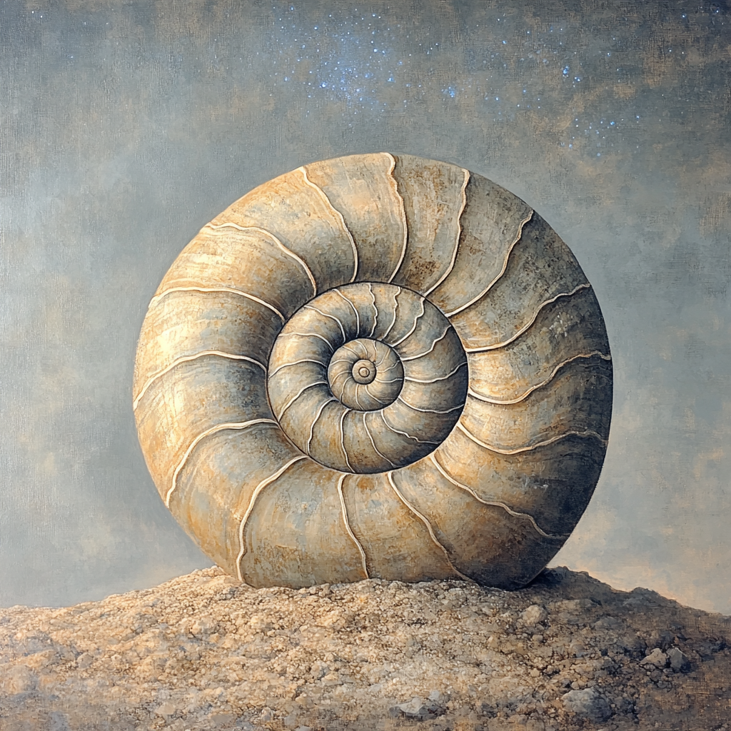 Leonardo Da Vinci Inspired Fossil Spiral And Cosmic Dust Painting by numbers kit