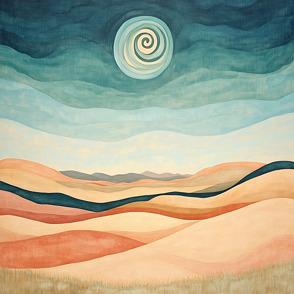 Georgia O’Keeffe Inspired Painted Desert Hills Under Spiral Sky Paint by numbers kits