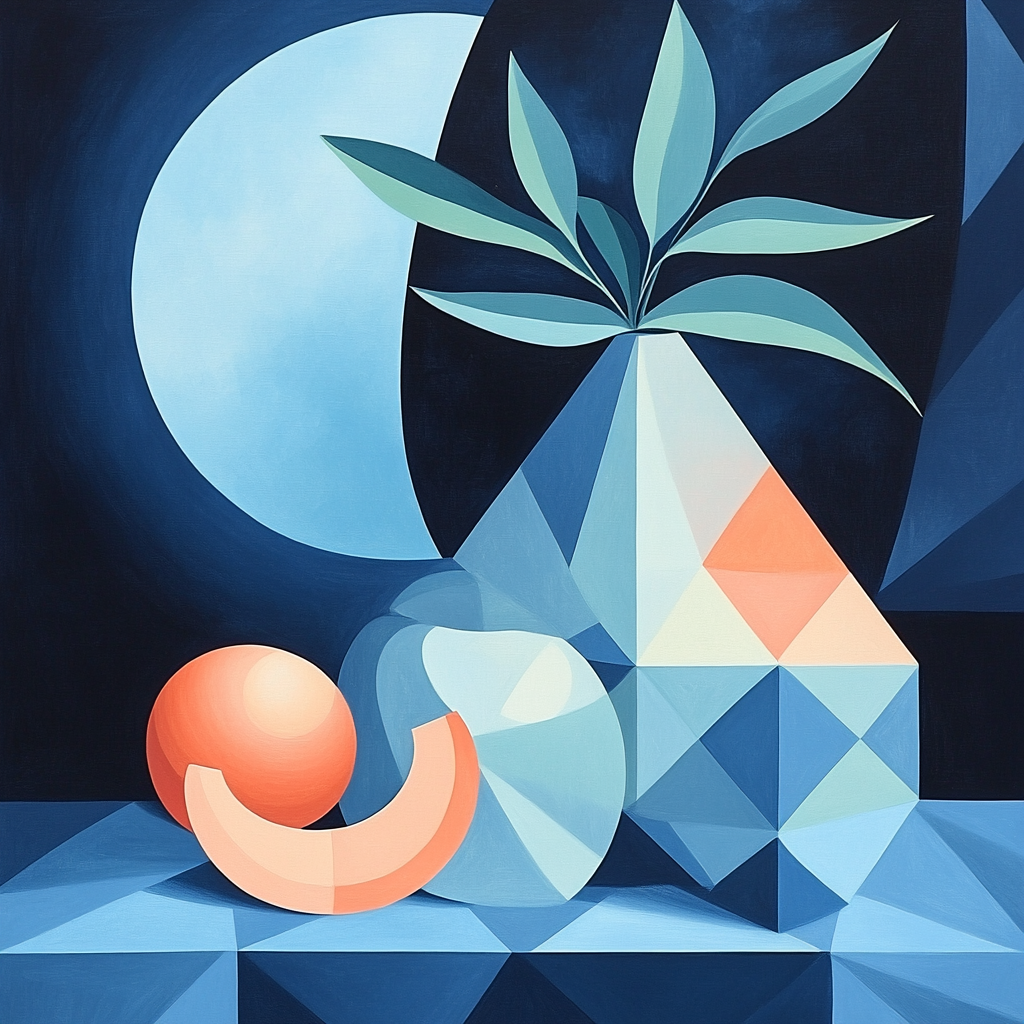 Pablo Picasso Inspired Cubist Nebula Orchard Still Life Paint by numbers art