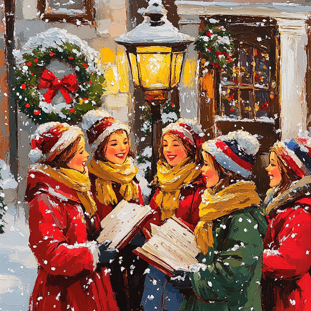 Carols Under The Lantern Snow DIY paint by numbers