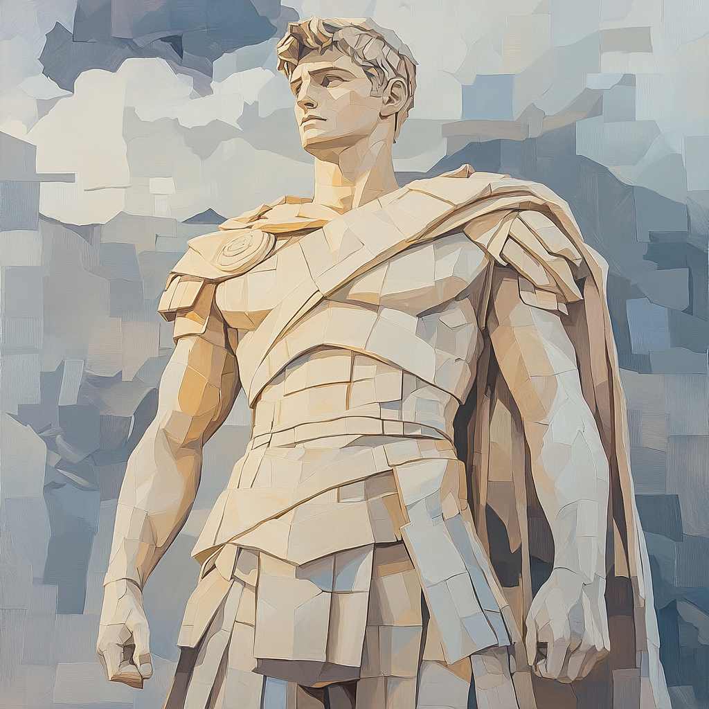 Michelangelo Inspired Marble Mythic Warrior paint by number